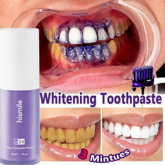Hismile V34 Teeth Whitening Color Corrector Serum | Instant Brightening | Neutralizes Yellow Teeth | 30ml