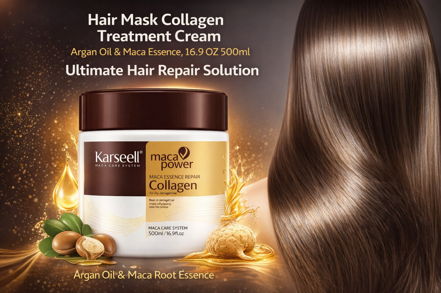 Karseell Collagen Hair Mask | Deep Repair, Shine & Strength (500ml)