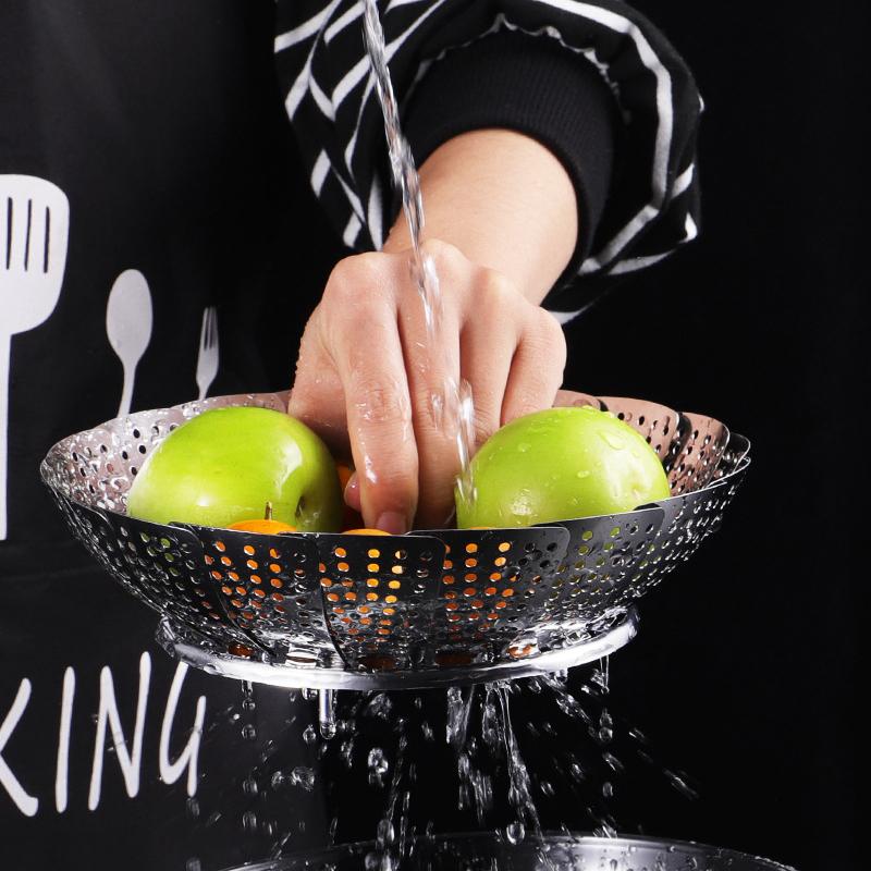 Premium Stainless Steel Folding Vegetable Steamer Basket