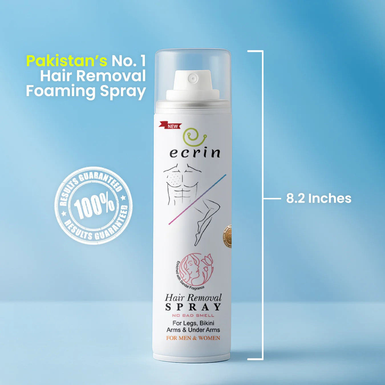Ecrin Hair Removal Foaming Spray (200ml) | For Women and Men (Unisex)