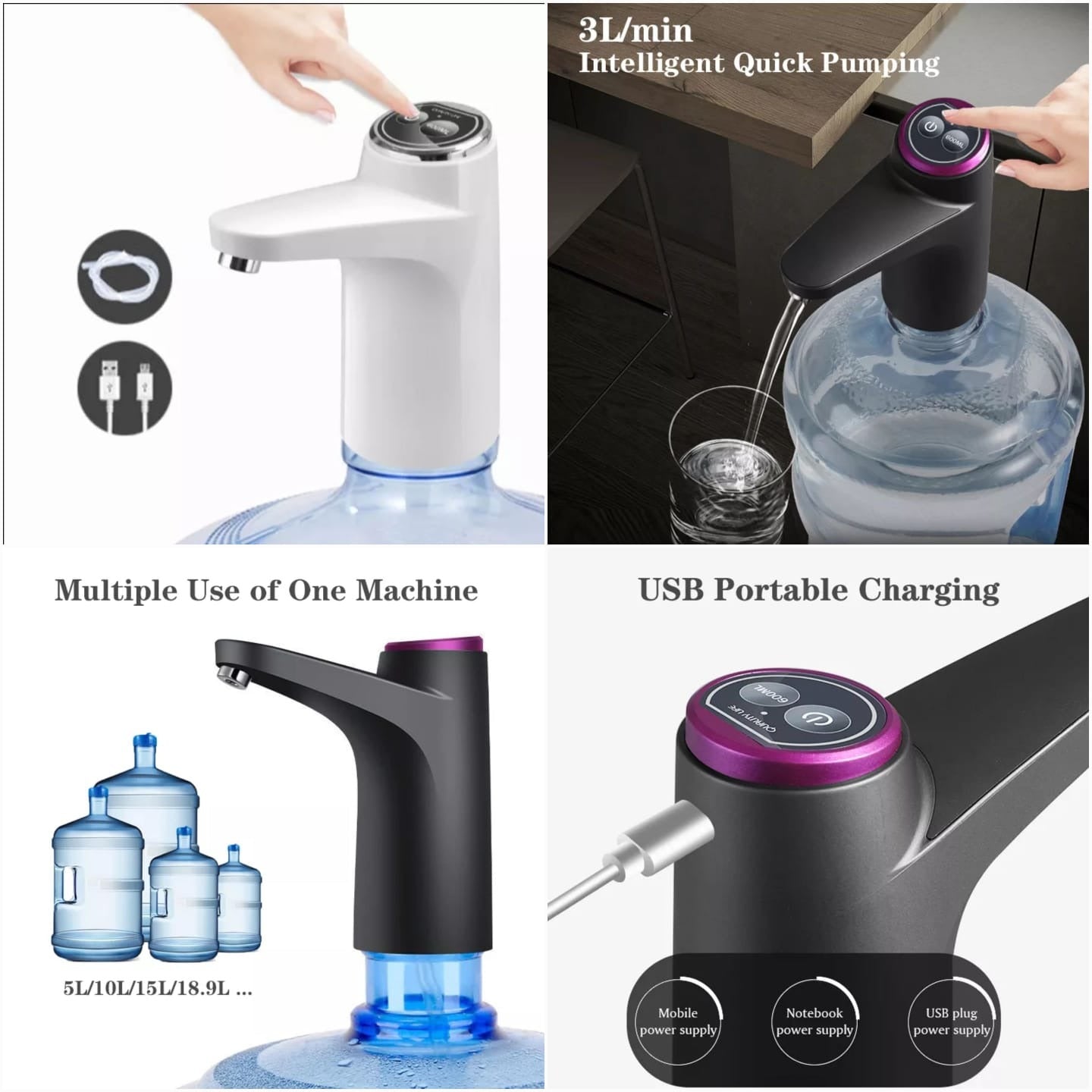 Intelligent Touch Electric Water Pump (Random Color)