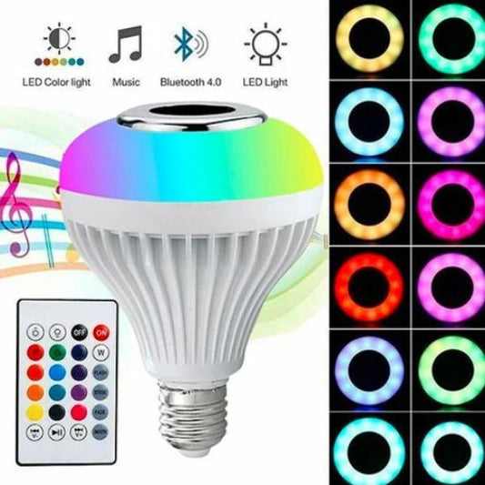 12W Wireless Bluetooth Speaker Bulb Lamp Colorful Changing Light Remote