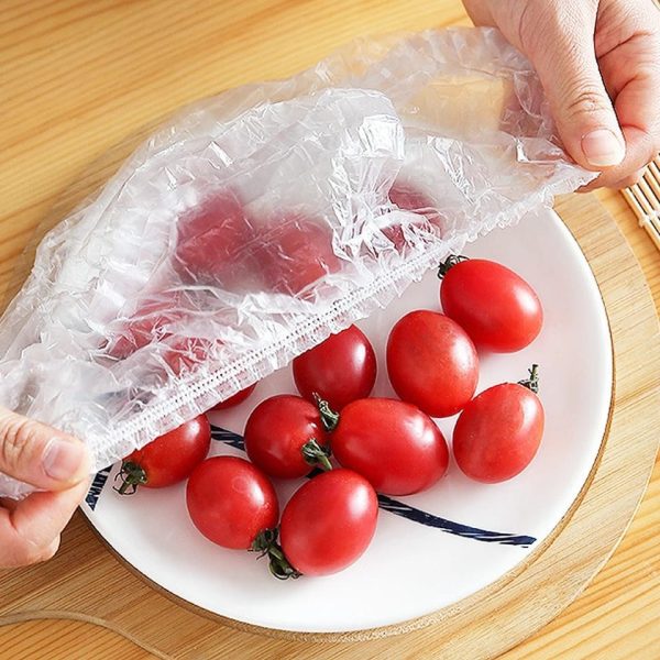 100 PCS Transparent Disposable Food Wrap Bags | Hygienic Bowl & Plate Covers for Kitchen Storage