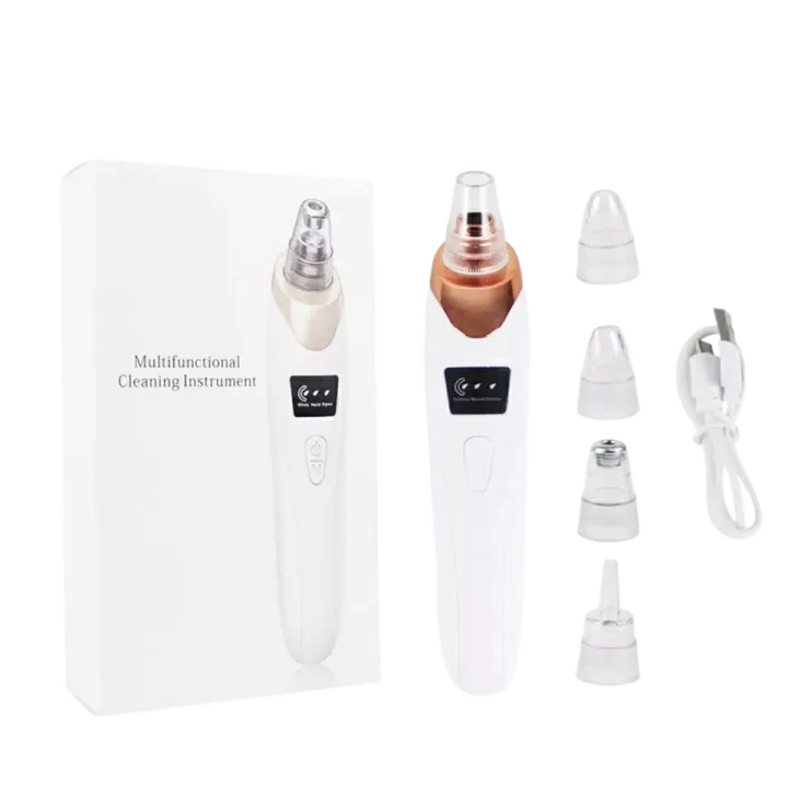 Electric Blackhead Remover | Rechargeable Pore Vacuum with 5 Interchangeable Heads