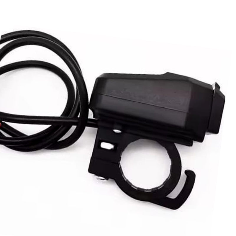 Motorcycle USB Charger 3.1A Fast Charge + Built-In Compass | All-Weather Handlebar Mount for E-Bikes & Motorbikes
