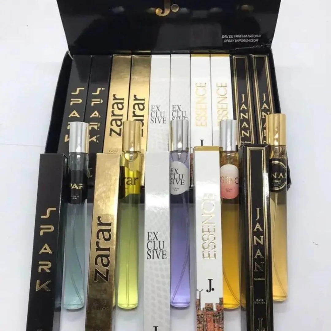 5-Piece J. Pocket Perfume Set for Unisex | Long Lasting Mini Fragrances for All-Day Freshness