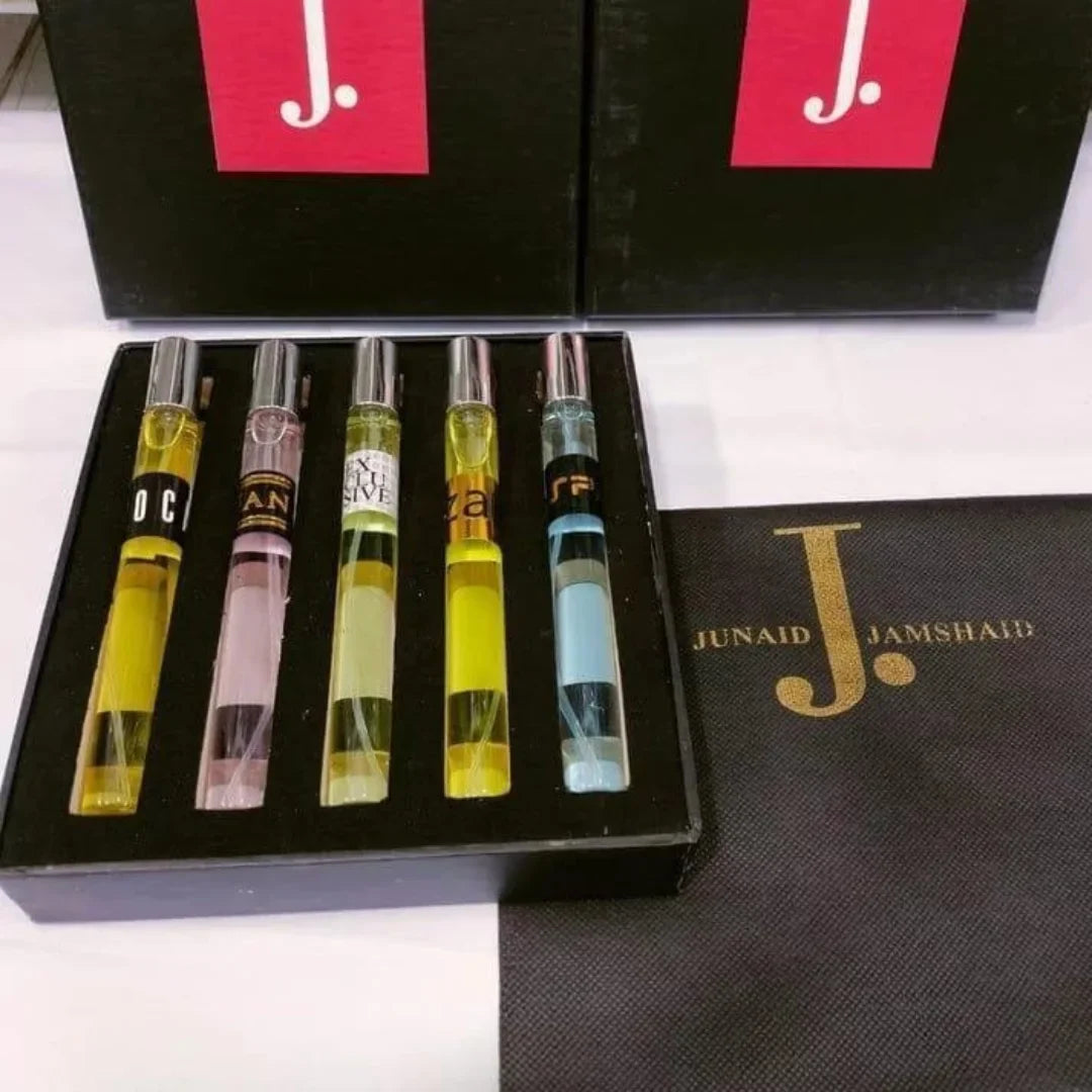 5-Piece J. Pocket Perfume Set for Unisex | Long Lasting Mini Fragrances for All-Day Freshness