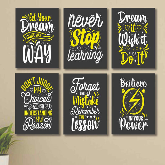 6 PC Discipline Quotes Wall Decor Cardboard Phototiles Educational (8X11)
