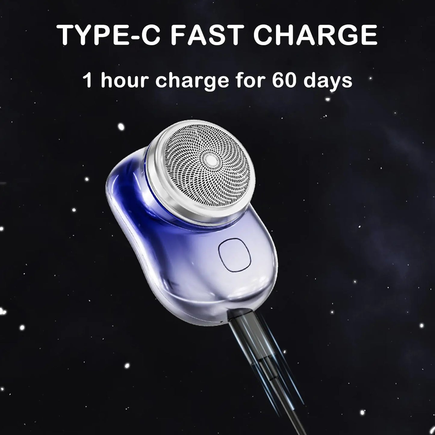 Mini Portable Electric Shaver 3-Blade | Type-C Fast Charging Pocket Razor with Long Battery Life | Random Color