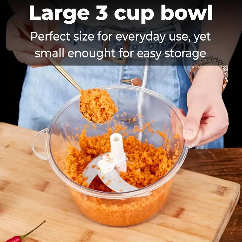 Manual Hand Press Food Chopper | 1.5L All-in-One Vegetable Cutter, Meat Grinder & Batter Mixer | Anti-Skid Base