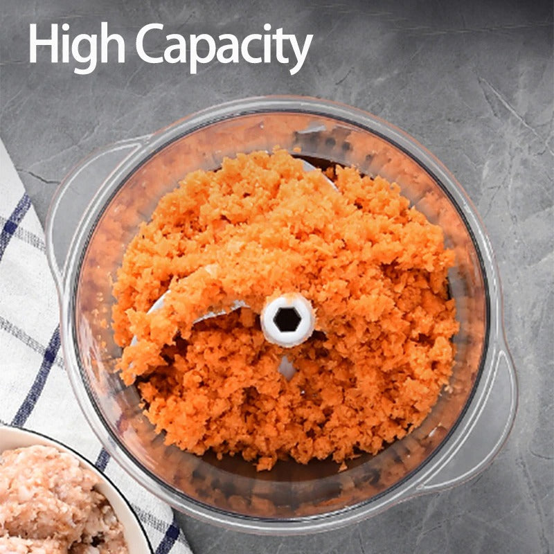 Manual Hand Press Food Chopper | 1.5L All-in-One Vegetable Cutter, Meat Grinder & Batter Mixer | Anti-Skid Base