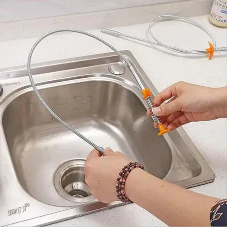 Metal Flexible Wire Drain Cleaner | Clog Remover (60 cm)