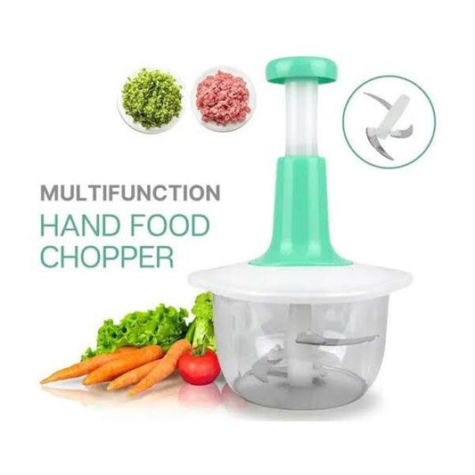 Manual Hand Press Food Chopper | 1.5L All-in-One Vegetable Cutter, Meat Grinder & Batter Mixer | Anti-Skid Base