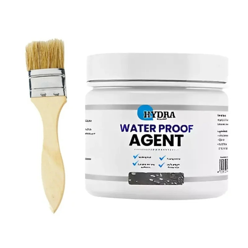 Hydra Waterproof Agent – Instant Leak Sealer for Walls, Floors, Roofs & Pipes | Clear, Paintable Sealant with Brush (250g)