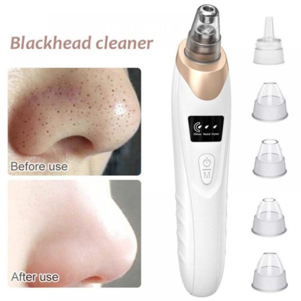 Electric Blackhead Remover | Rechargeable Pore Vacuum with 5 Interchangeable Heads