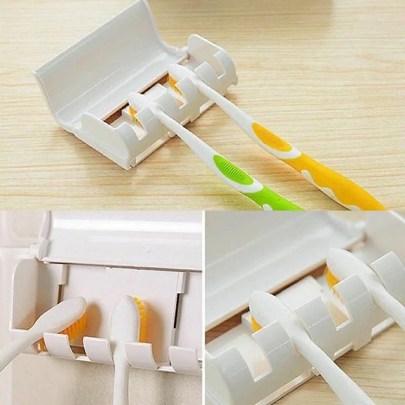 Toothpaste Dispenser No-Battery Automatic | Wall Mount | Holds 5 Toothbrushes | Hygienic & Mess-Free