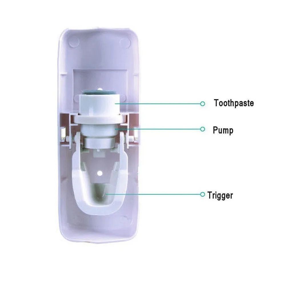 Toothpaste Dispenser No-Battery Automatic | Wall Mount | Holds 5 Toothbrushes | Hygienic & Mess-Free